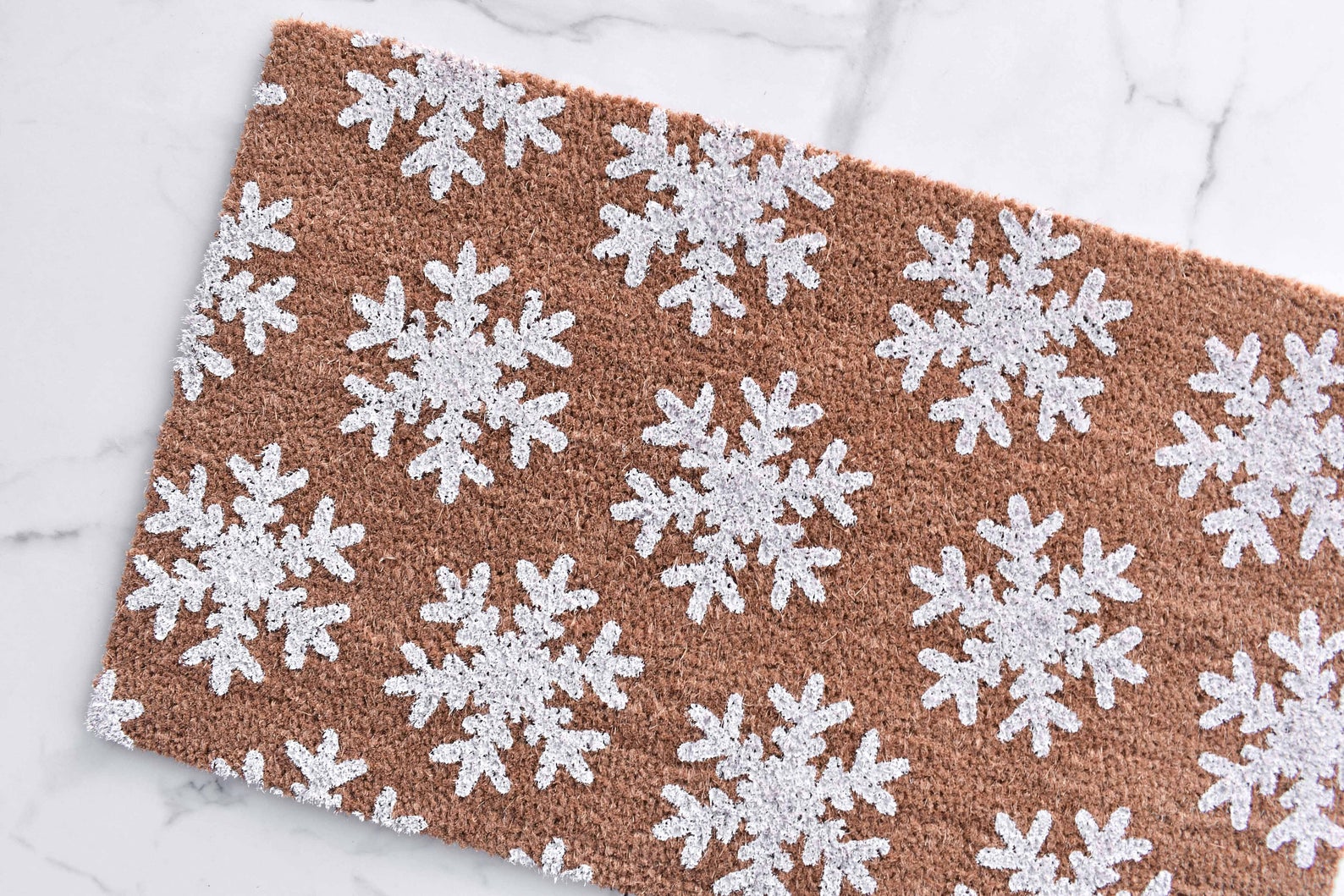  KITHOME Front Door Mat Let Snow Christmas Snowflake