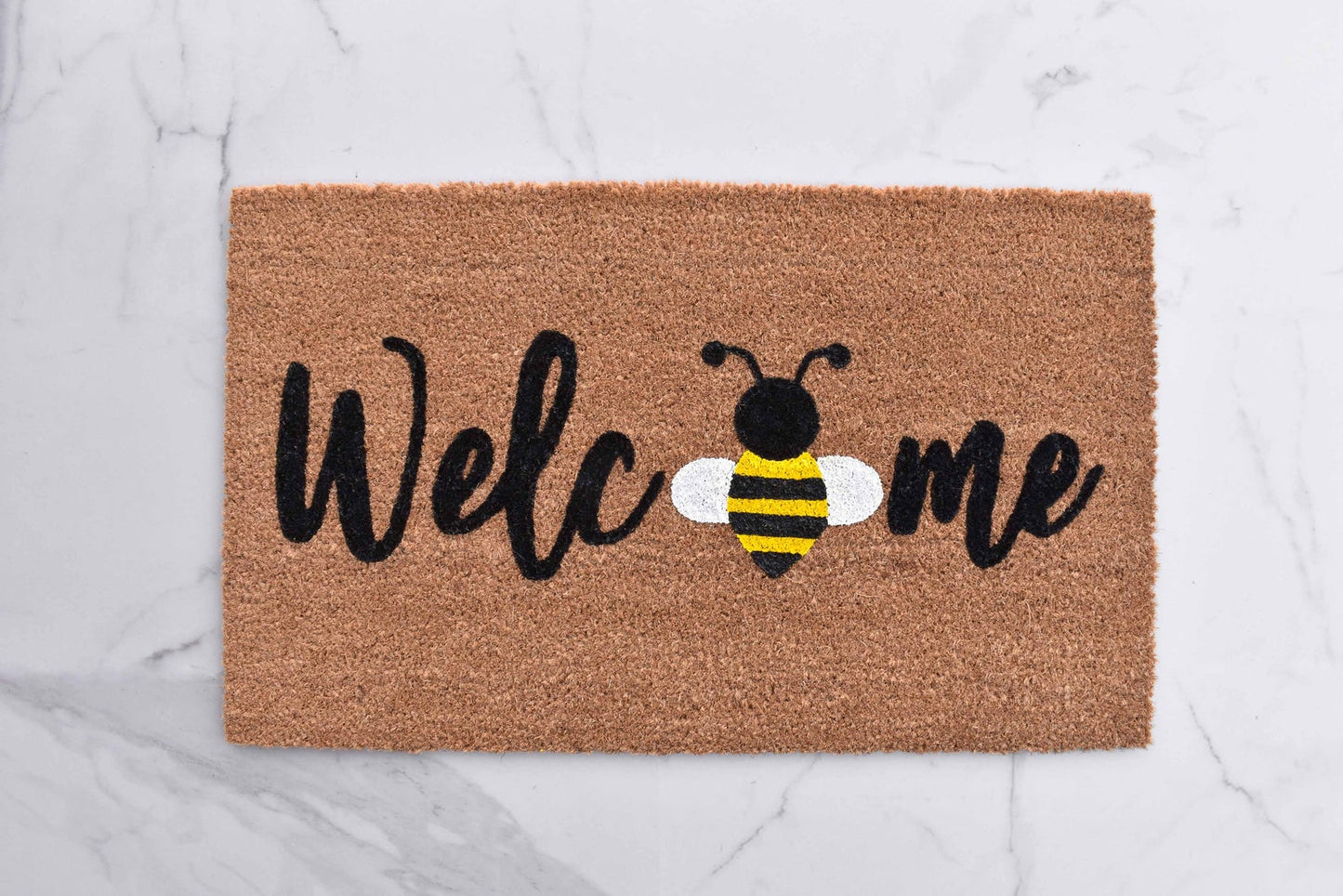 Welcome + Bumble Bee Doormat
