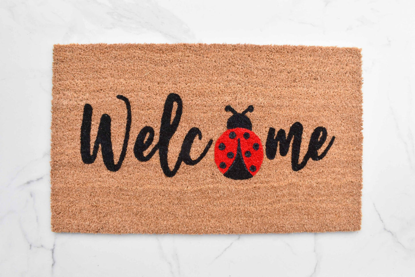 Welcome + Ladybug Doormat