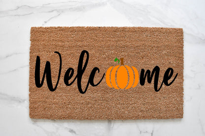 Welcome + Pumpkin Doormat