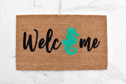 Welcome + Seahorse Doormat