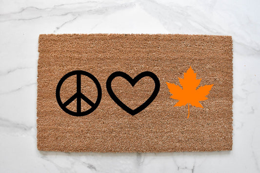 Peace Love Fall Doormat