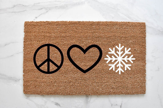 Peace Love Snow Doormat