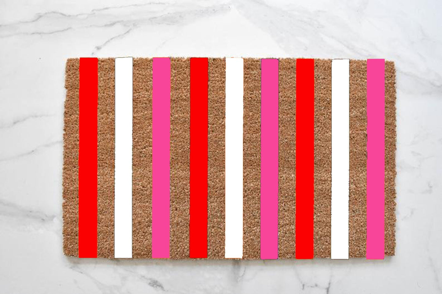 Valentine's Day Striped Doormat