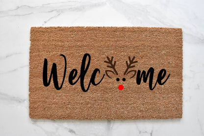 Welcome + Reindeer Doormat