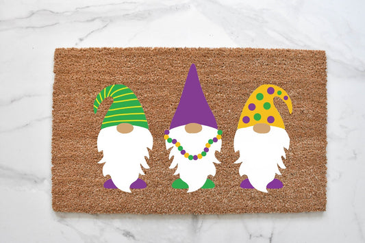 Mardi Gras Gnome Doormat