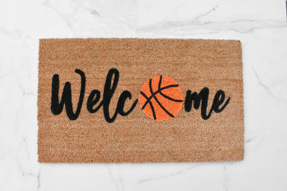 Welcome + Basketball Doormat
