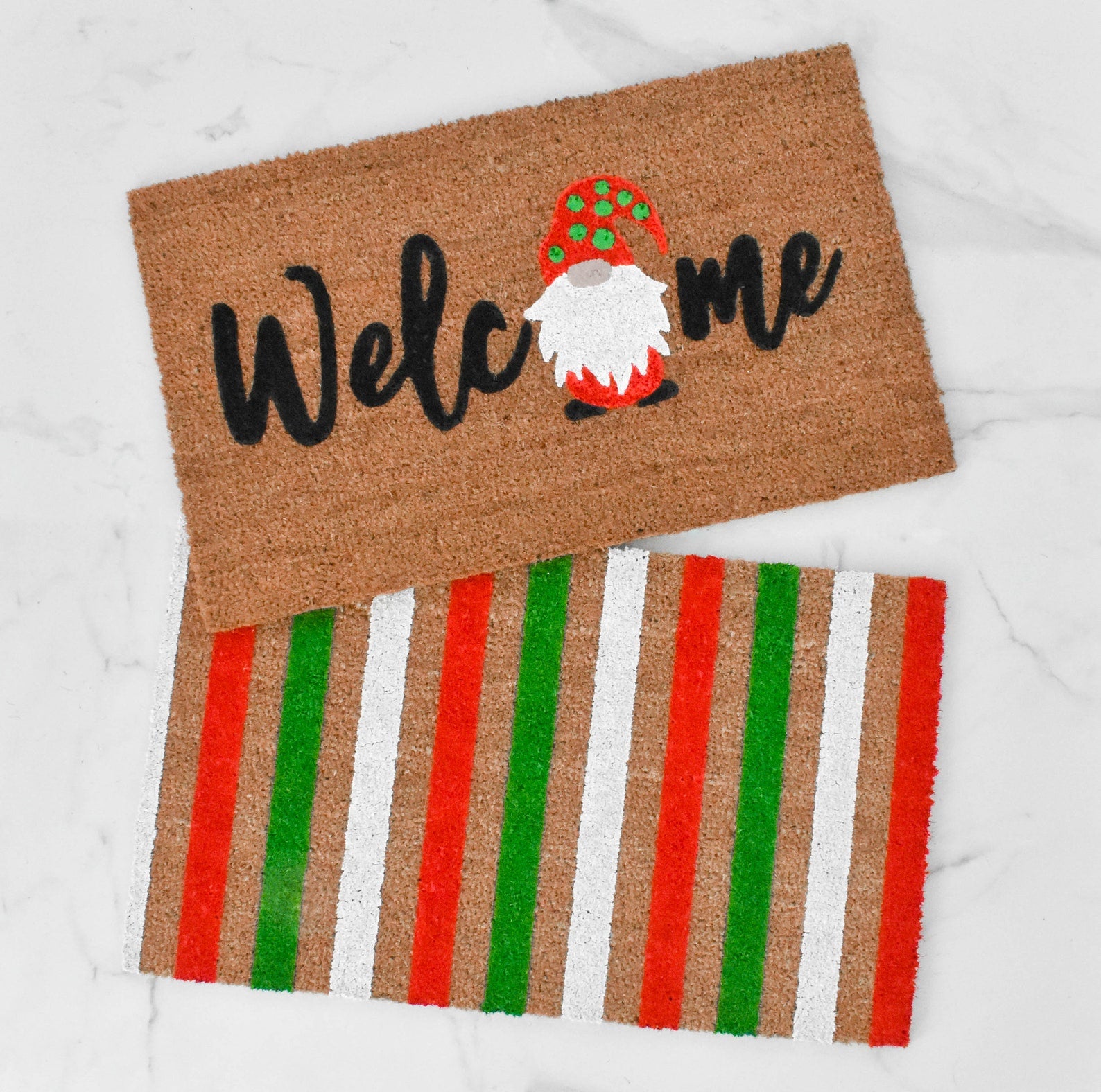 Welcome + Christmas Gnome Doormat – blackandwheatco