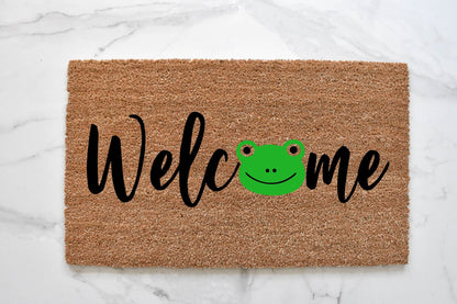 Welcome + Frog Doormat