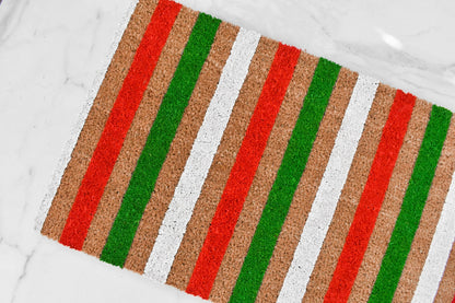 Christmas Striped Doormat