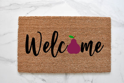 Welcome + Pear Doormat