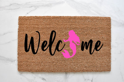Welcome + Mermaid Doormat