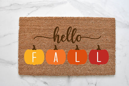 Hello Fall Pumpkin Doormat