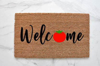 Welcome + Tomato Doormat