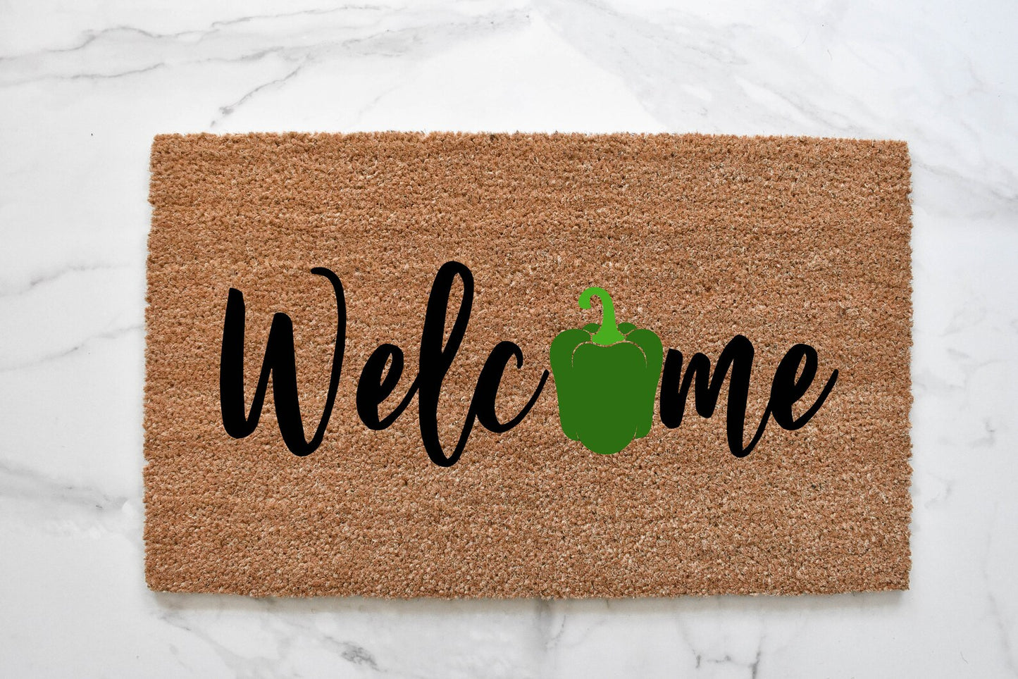 Welcome + Bell Pepper Doormat