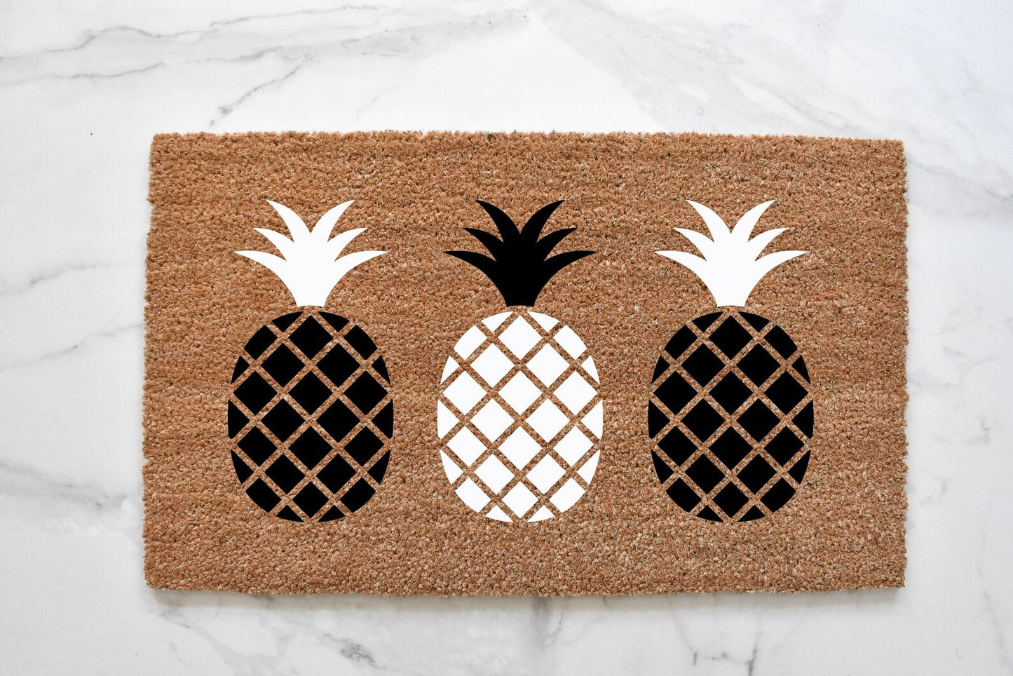 Black & White Pineapples Doormat