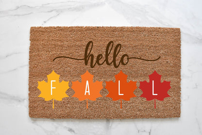 Hello Fall Leaf Doormat