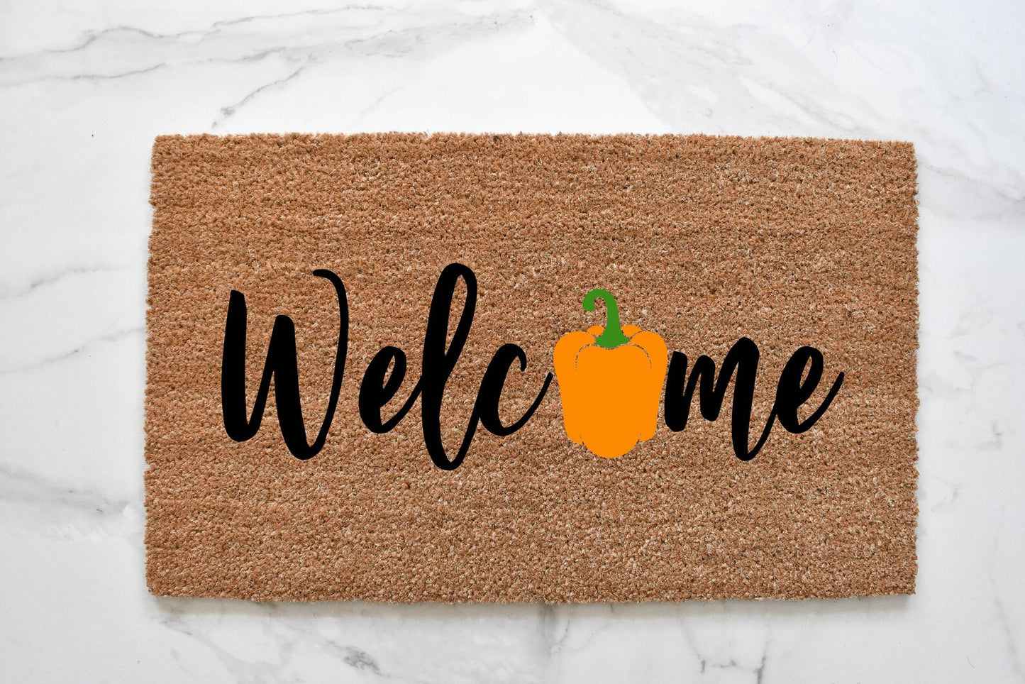 Welcome + Bell Pepper Doormat