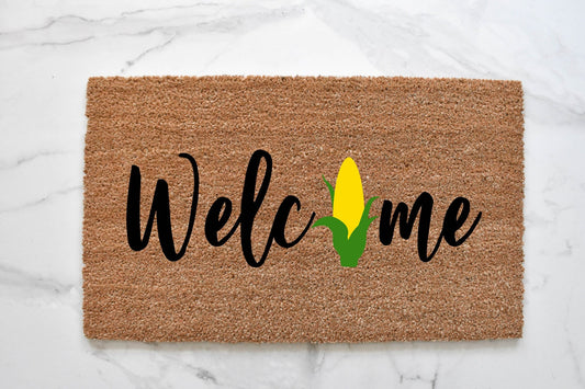 Welcome + Corn Doormat