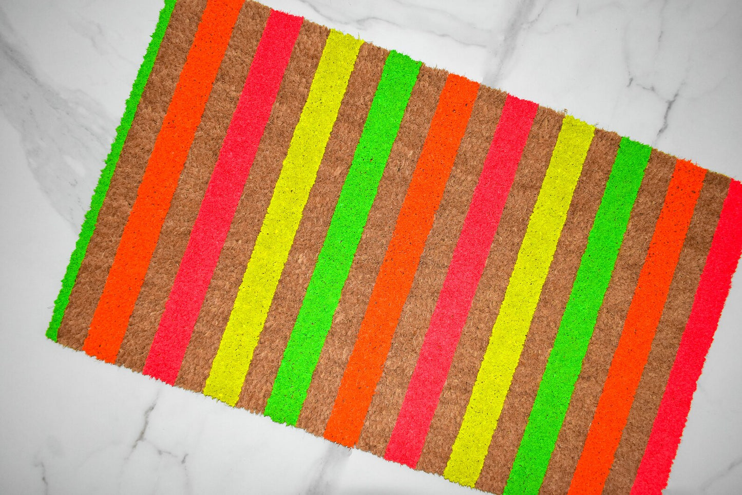 Neon Striped Doormat
