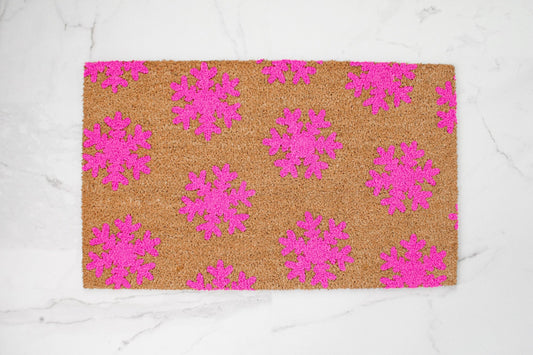 Pink Snowflake Doormat
