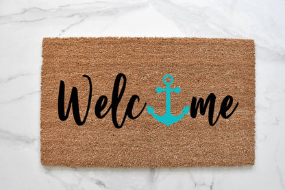 Welcome + Anchor Doormat