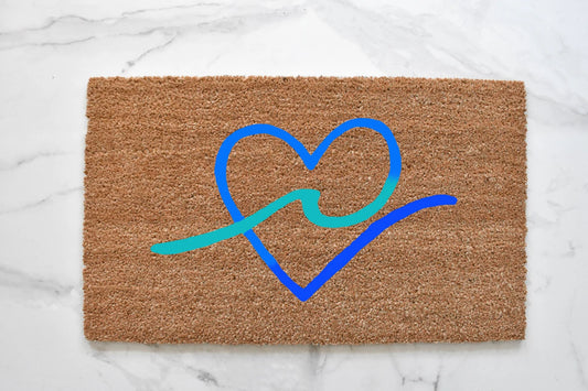 Wave Heart Doormat