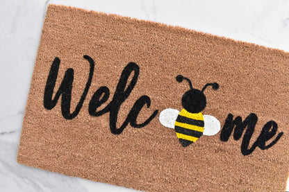 Welcome + Bumble Bee Doormat