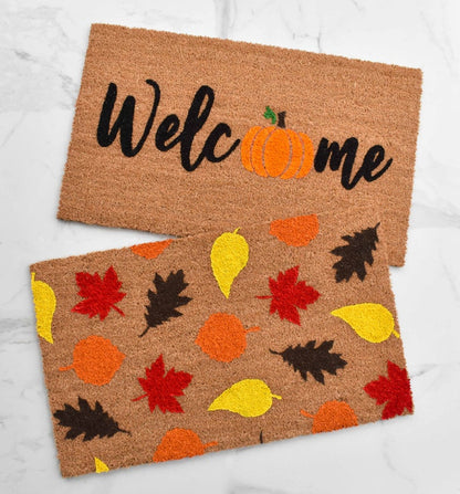 Welcome + Pumpkin Doormat