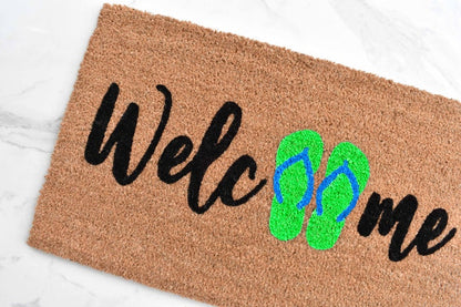Welcome + Flip Flop Doormat