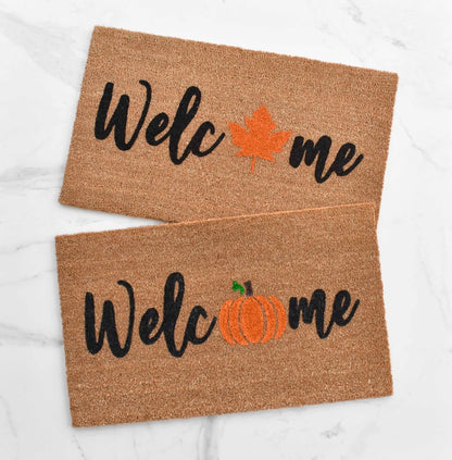 Welcome + Pumpkin Doormat