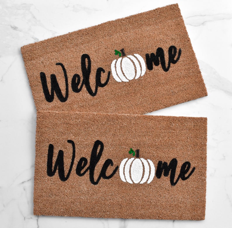 Welcome + Pumpkin Doormat