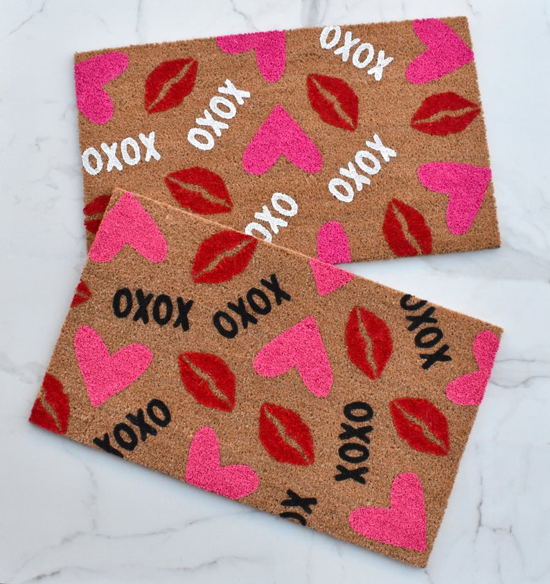 XOXO Kiss Heart Doormat