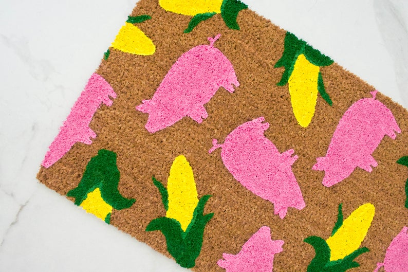 Pig and Corn Doormat