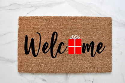 Welcome + Christmas Present Doormat