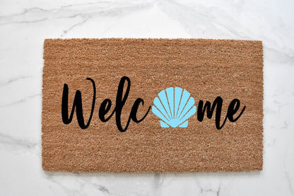Welcome + Shell Doormat